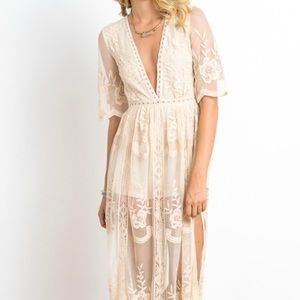 NWT Wishlist Plunging Lace Romper/Dress